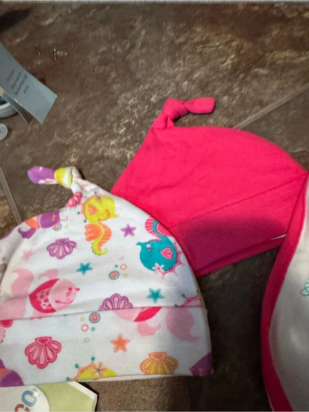 2 Baby Bibs and 2 Hats Set - all new